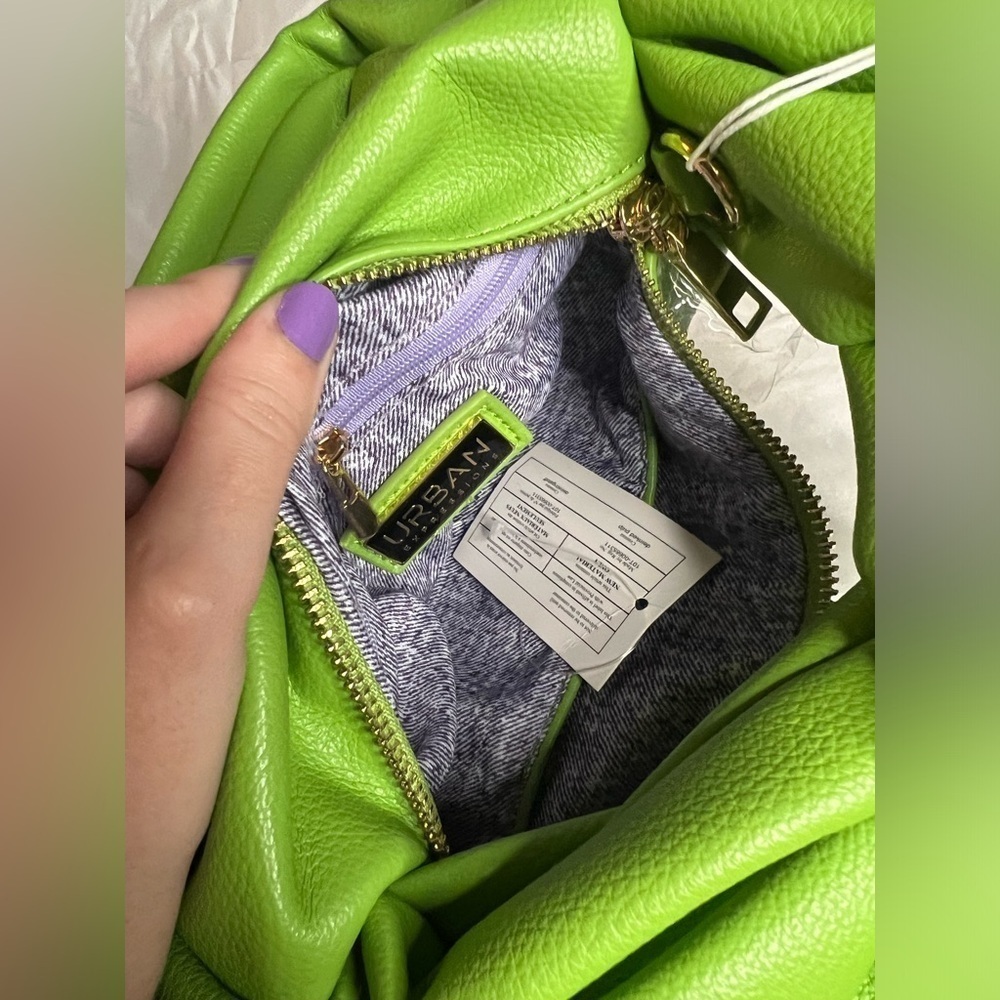Urban Expressions Zoelle Citron Green Braided Handle Crossbody Purse - Picture 12 of 16